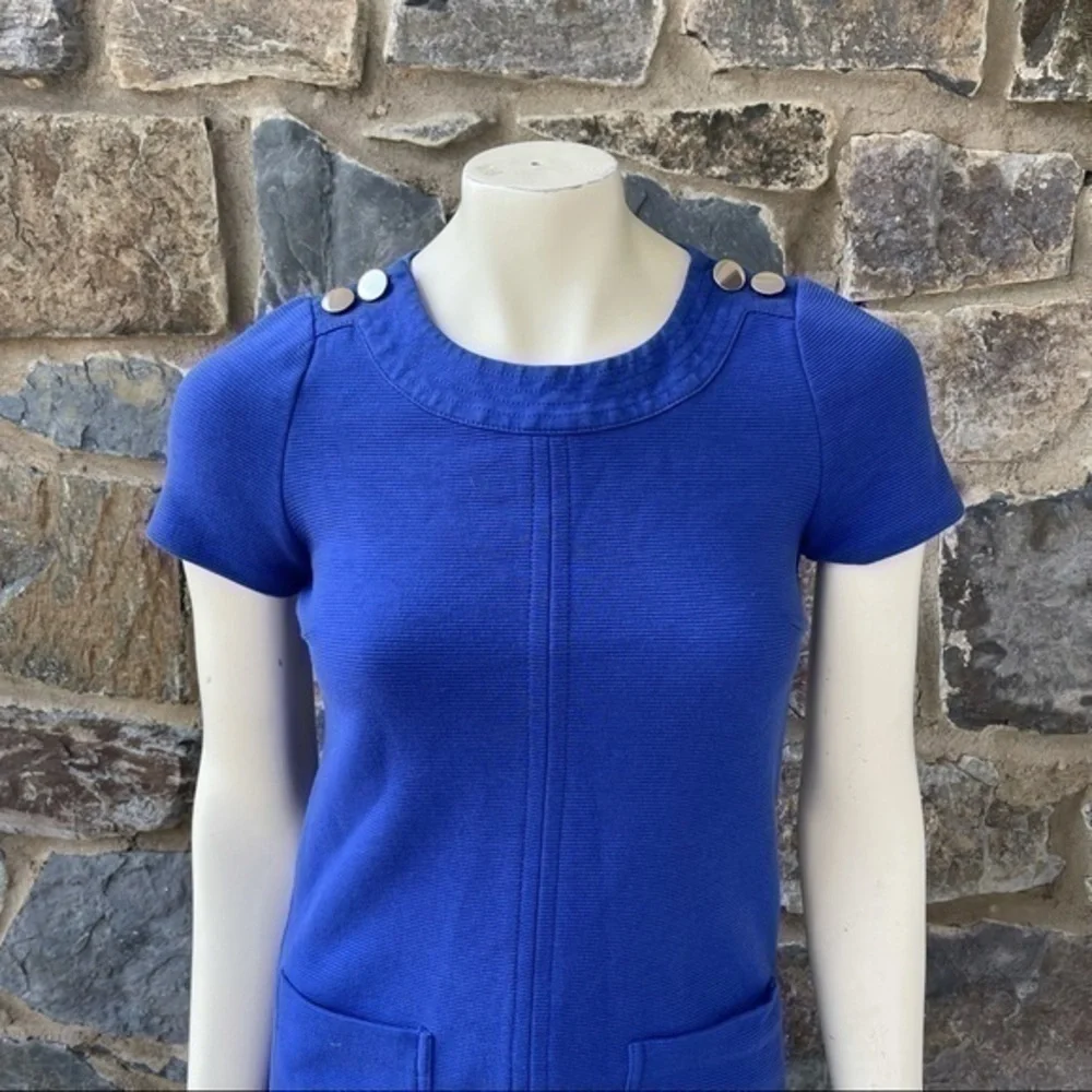 Boden Ottoman Dress Kelly Blue Knit Short Sleeve